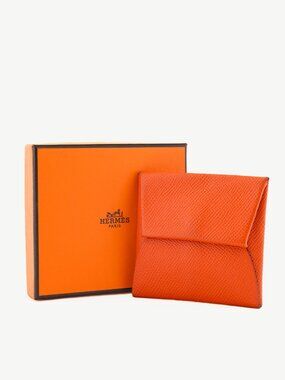 Hermes Bastia Orange Epsom Calfskin Change Purse